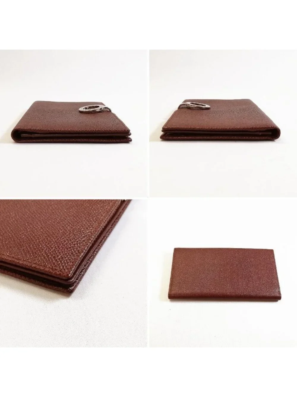 Bvlgari Logo Clip Billfold Dark Brown Wallet